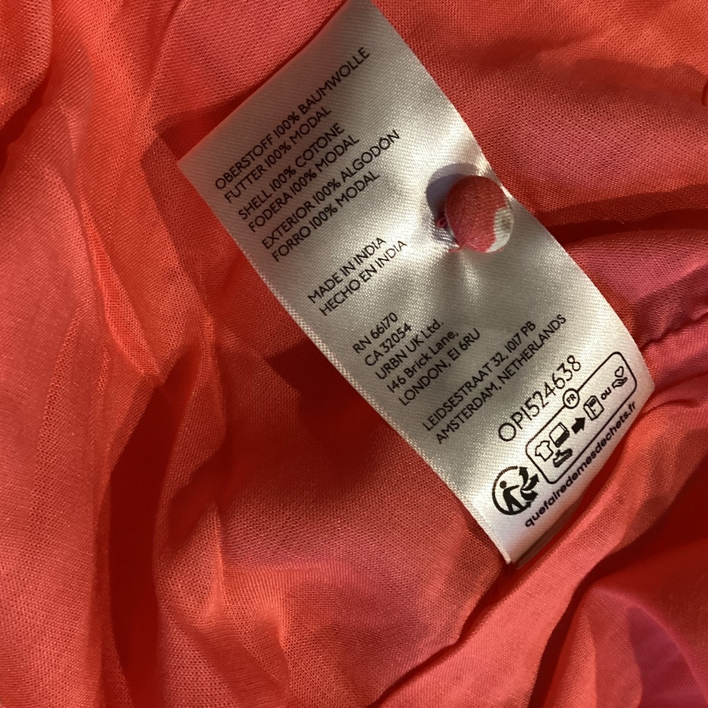 Anthropologie Peregrine Mini Dress Sleeveless V-Neck Smocked New 2X Coral Floral - Picture 13 of 14